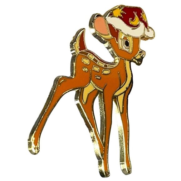 Disneyland Bambi Santa Trading Pin Christmas Brooch Badge Lapel Pin Jewelry Pin - Picture 1 of 6